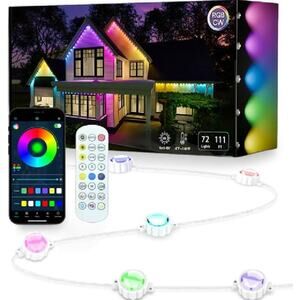 🔥Permanent Smart RGB Outdoor Lights + Remote APP Control 100ft IP67 72 LED🔥
